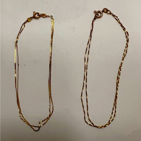 Vintage 10k gold double strand anklets - Picture 1 of 1
